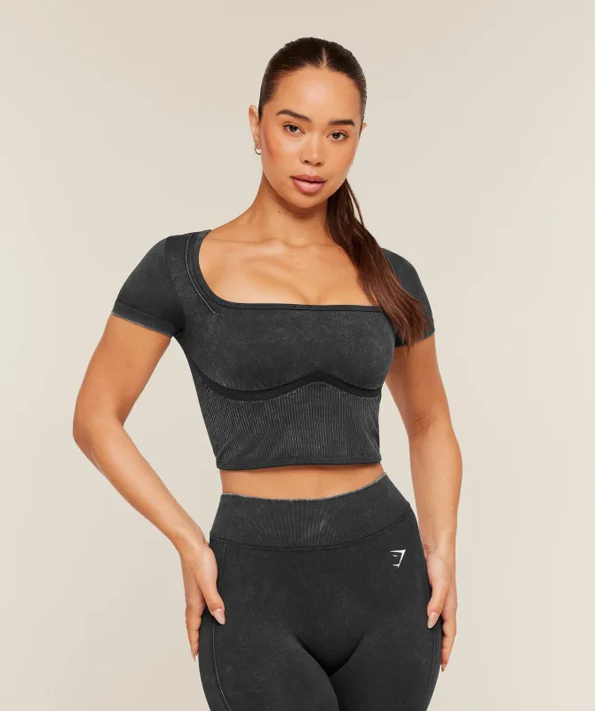 Gymshark x Bratz Crop Top - Black/Wash made by Gymshark