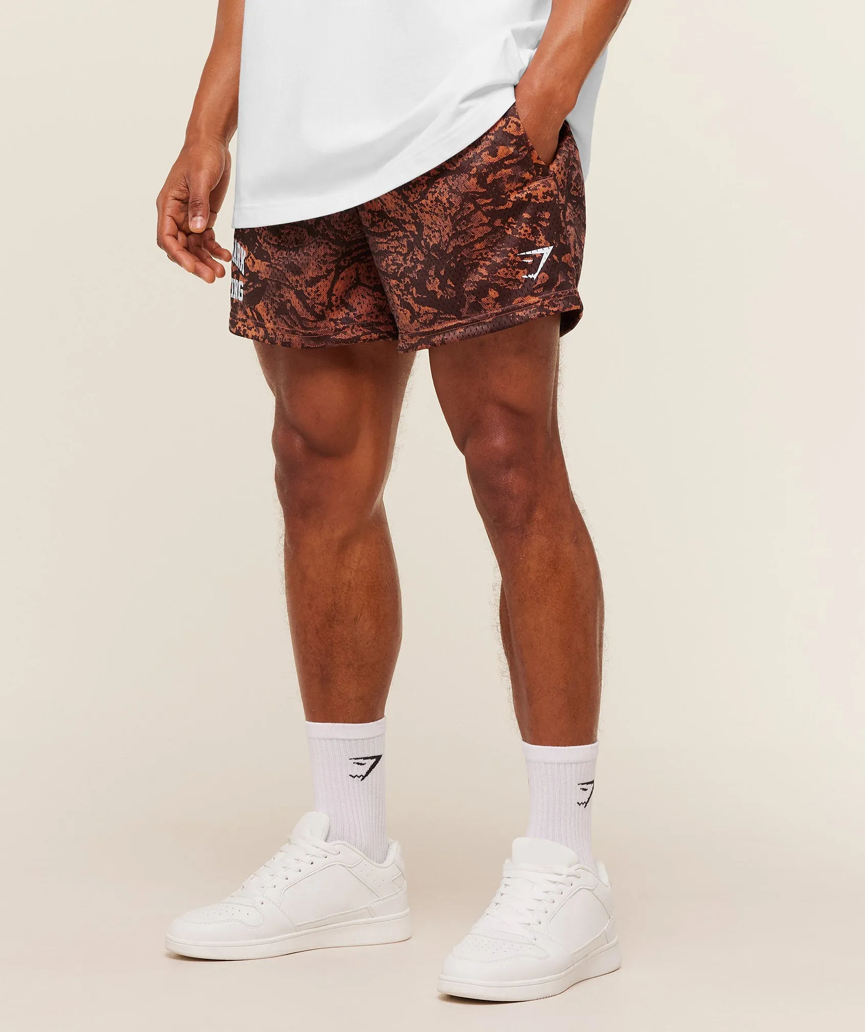 Gymshark Lifting Mesh 5" Shorts - Terracotta Orange sold by Gymshark product image thumbnail 3