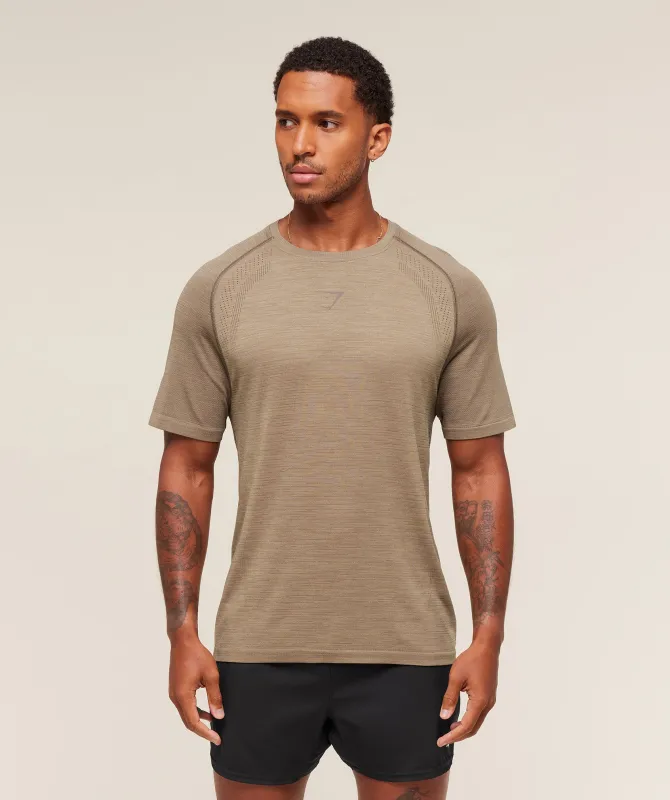 Gymshark Versatile Seamless T-Shirt - Cement Brown/Camo Brown made by Gymshark