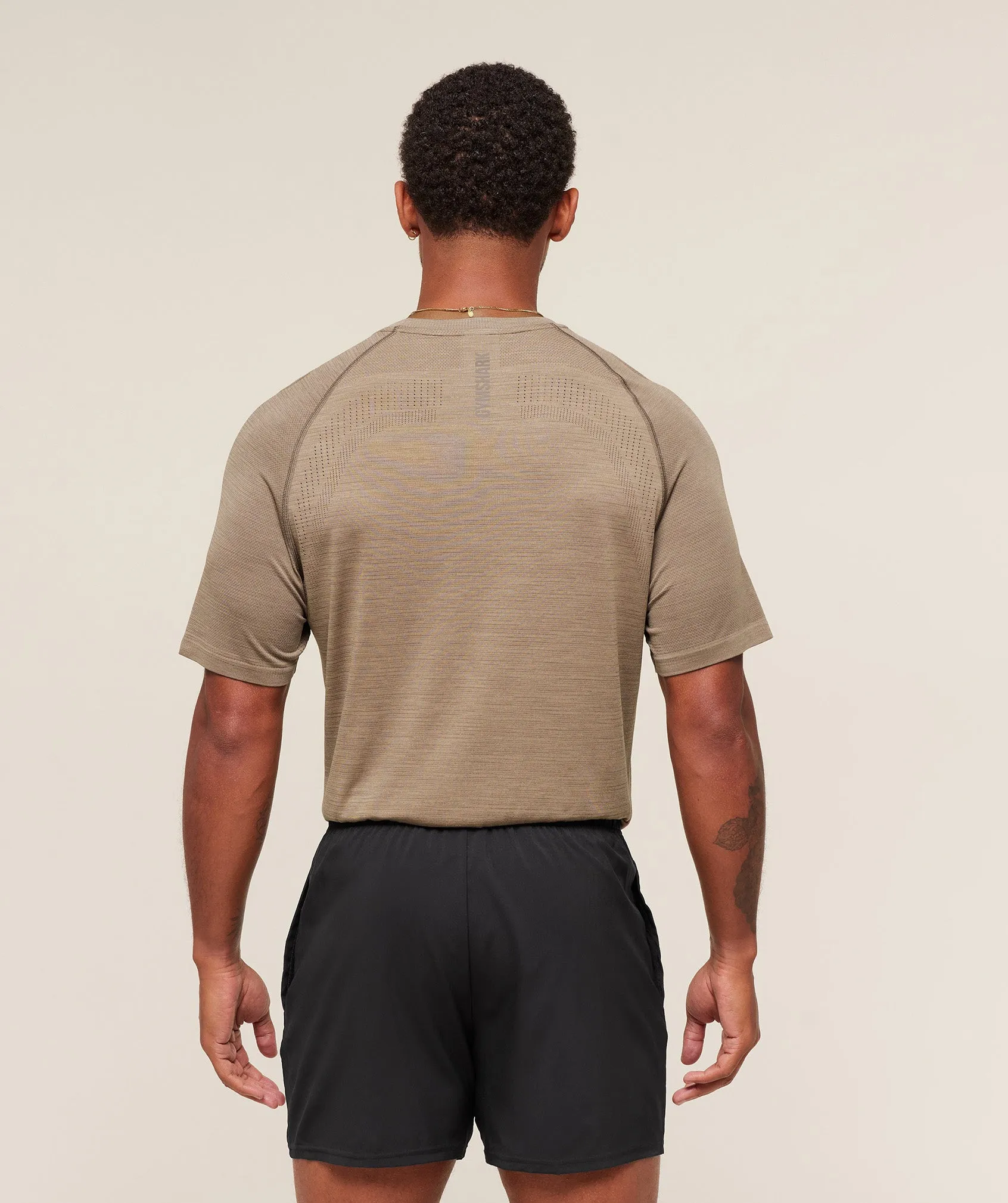 Gymshark Versatile Seamless T-Shirt - Cement Brown/Camo Brown sold by Gymshark product image thumbnail 2