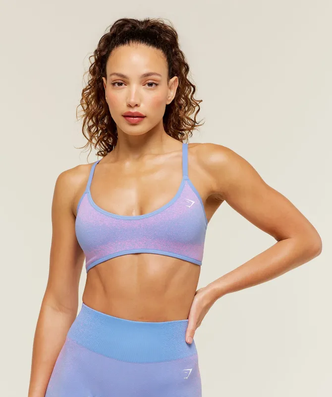 Gymshark Blush Seamless Light Support Sports Bra - Steady Purple/Focus Pink made by Gymshark