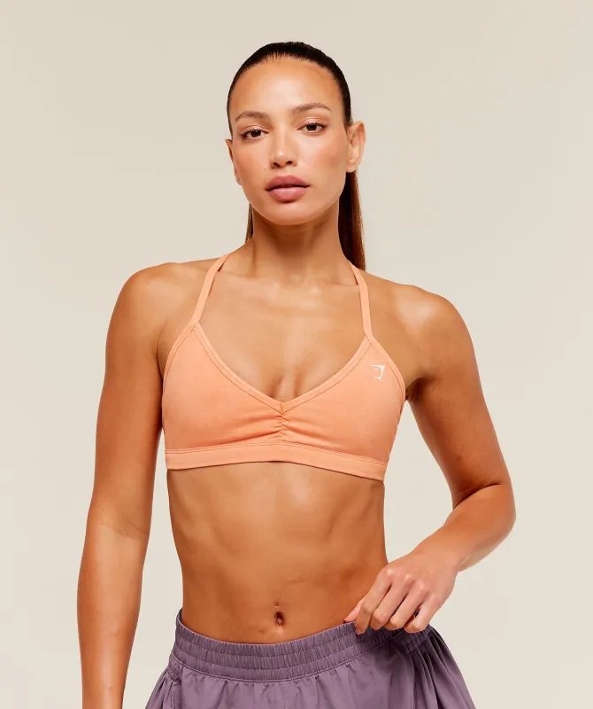 Gymshark Washed Minimal Sports Bra - Dayglow Peach/Wash made by Gymshark