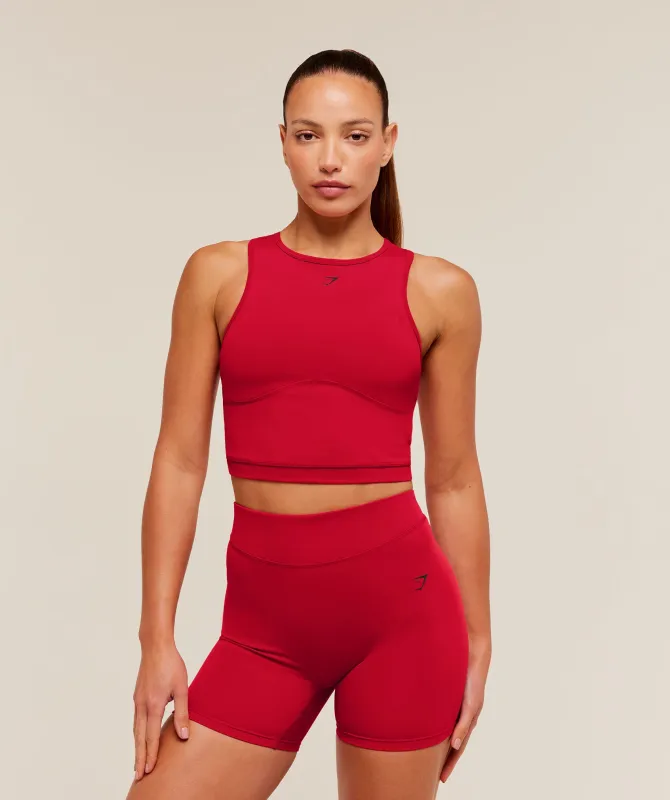 Gymshark Lifting Dipped Crop Tank - Carmine Red made by Gymshark