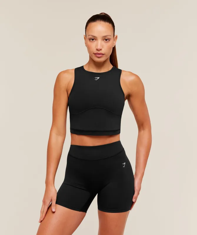 Gymshark Lifting Dipped Crop Tank - Black made by Gymshark