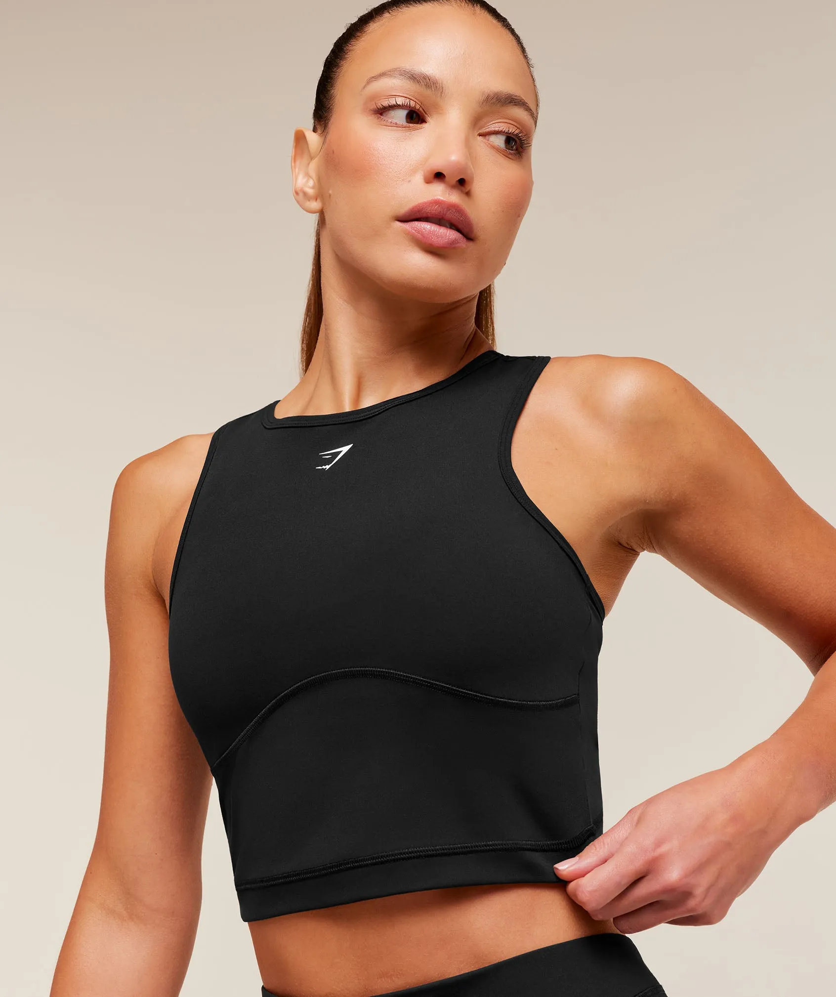 Gymshark Lifting Dipped Crop Tank - Black sold by Gymshark product image thumbnail 5
