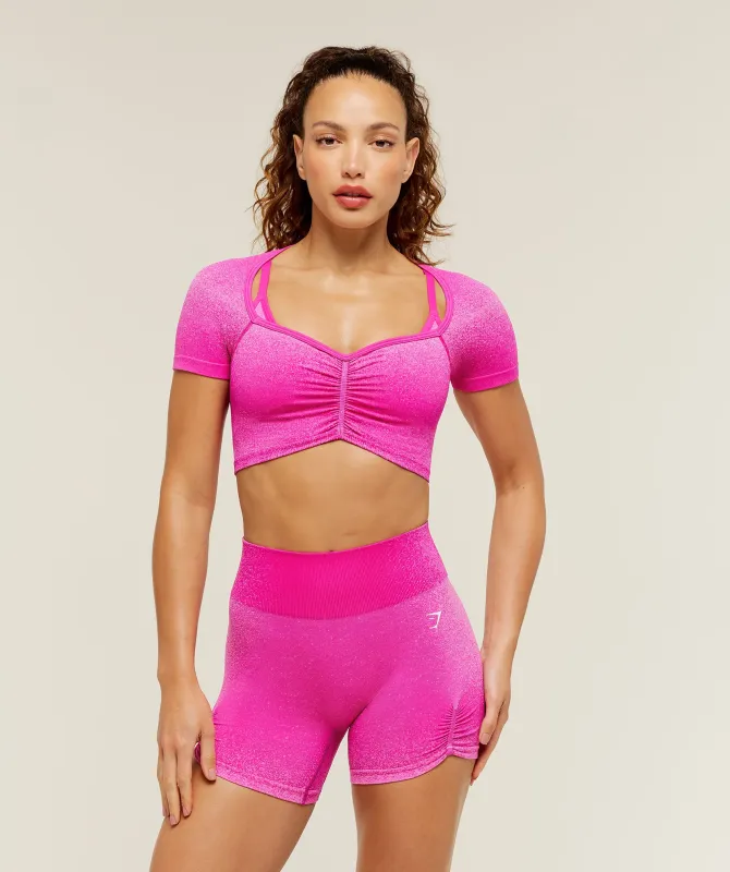 Gymshark Blush Seamless Short Sleeve Top - Super-Set Pink/Focus Pink made by Gymshark