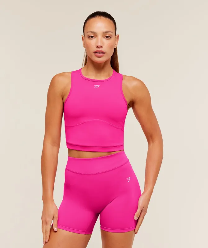 Gymshark Lifting Dipped Crop Tank - Super-Set Pink made by Gymshark