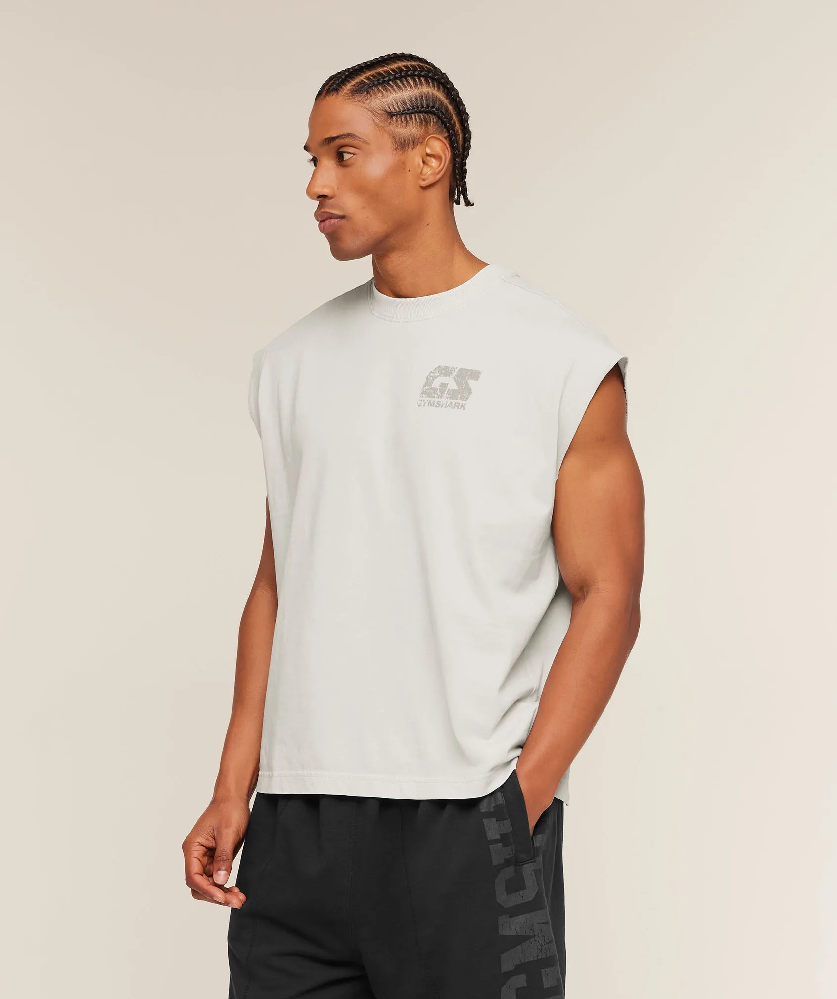 Gymshark Accent Capped Sleeve T-Shirt - Light Grey sold by Gymshark product image thumbnail 4