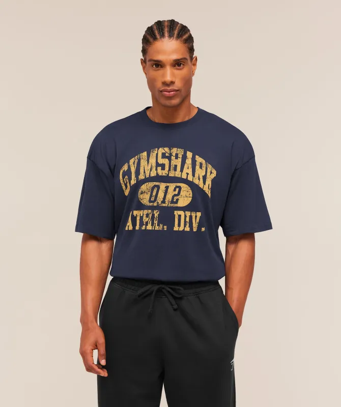 Gymshark Athletic Division Graphic T-Shirt - Heavy Blue made by Gymshark