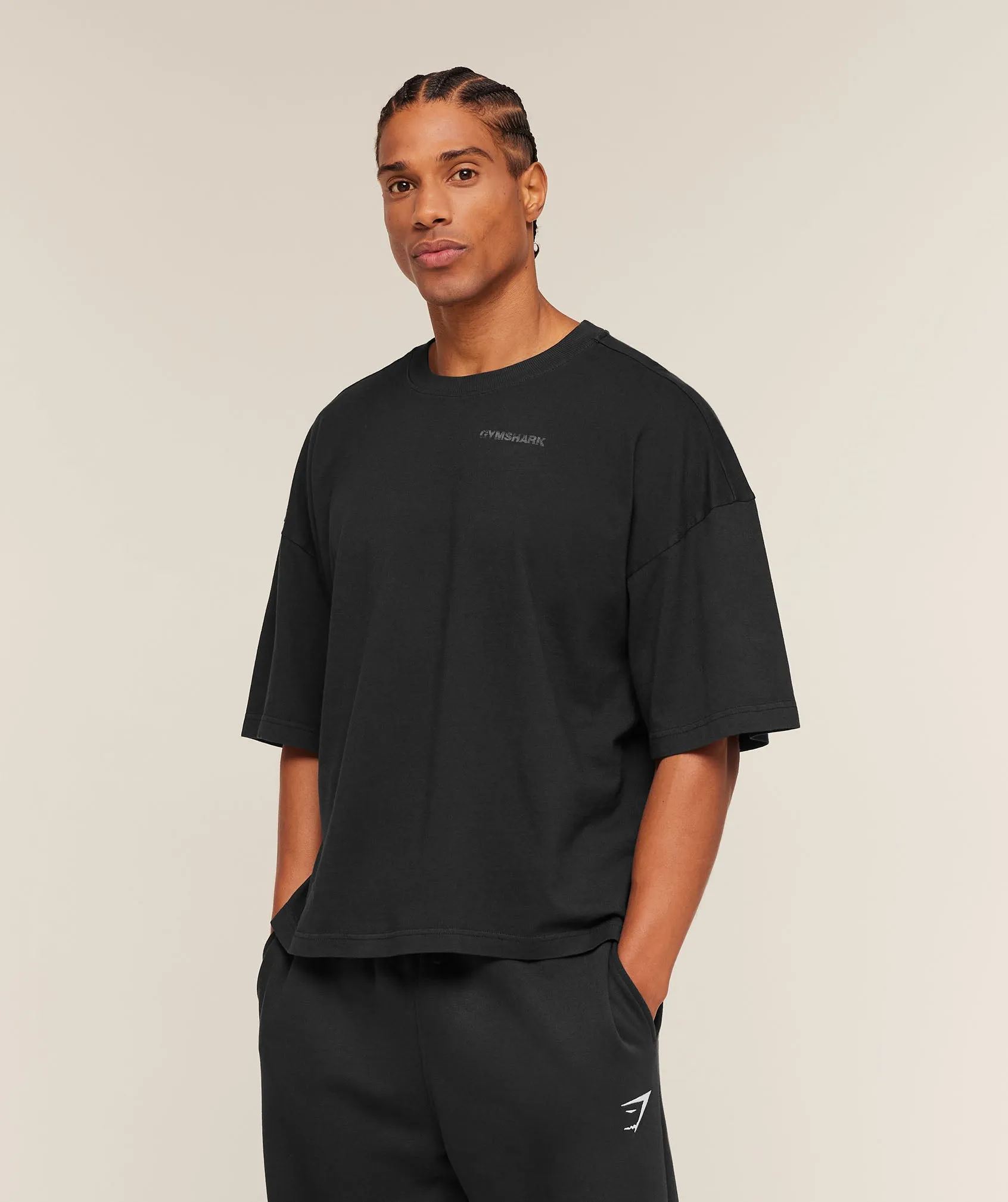Gymshark Accent Boxy T-Shirt - Black sold by Gymshark product image thumbnail 3