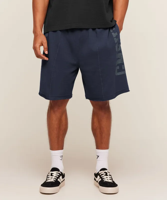 Gymshark Accent Graphic Sweat Shorts - Heavy Blue made by Gymshark