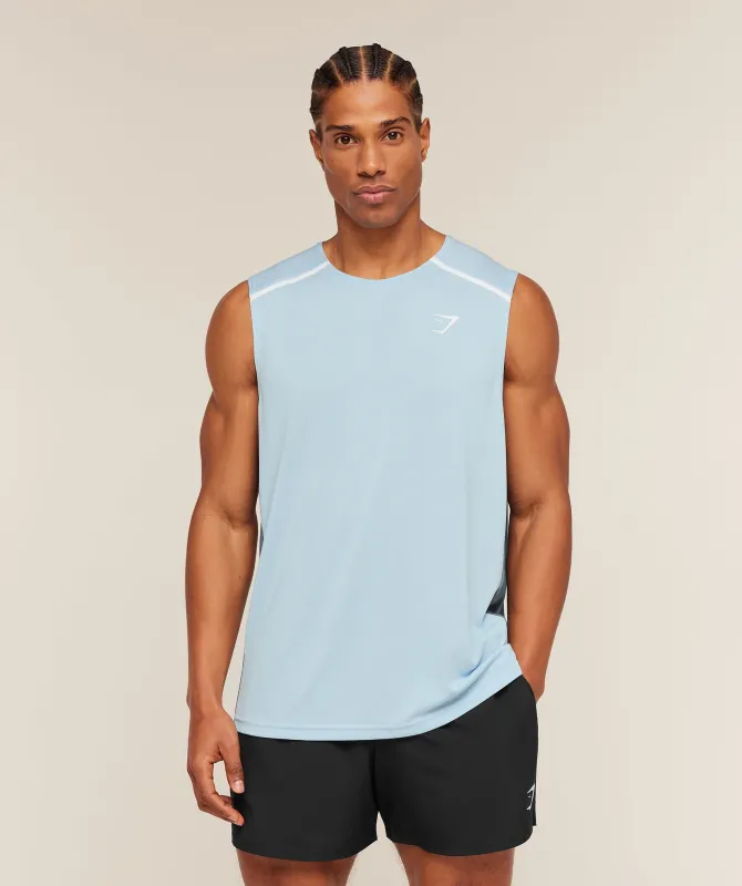 Gymshark Arrival Contrast Tank - Chilled Blue/Iron Blue made by Gymshark