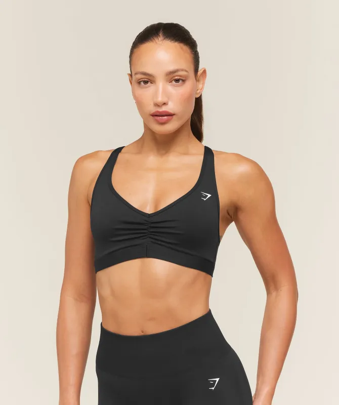 Gymshark Ruched Sports Bra 2.0 - Black made by Gymshark