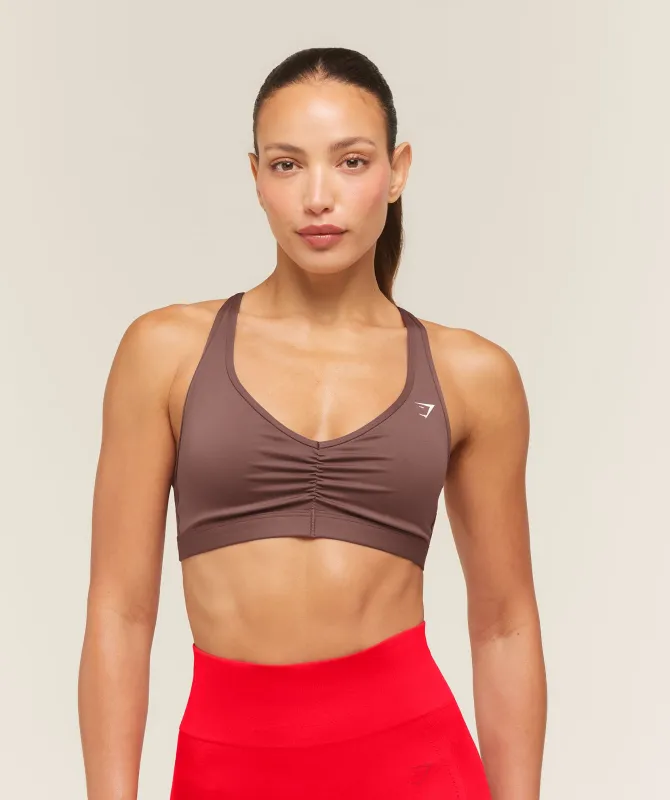 Gymshark Ruched Sports Bra 2.0 - Espresso Brown made by Gymshark
