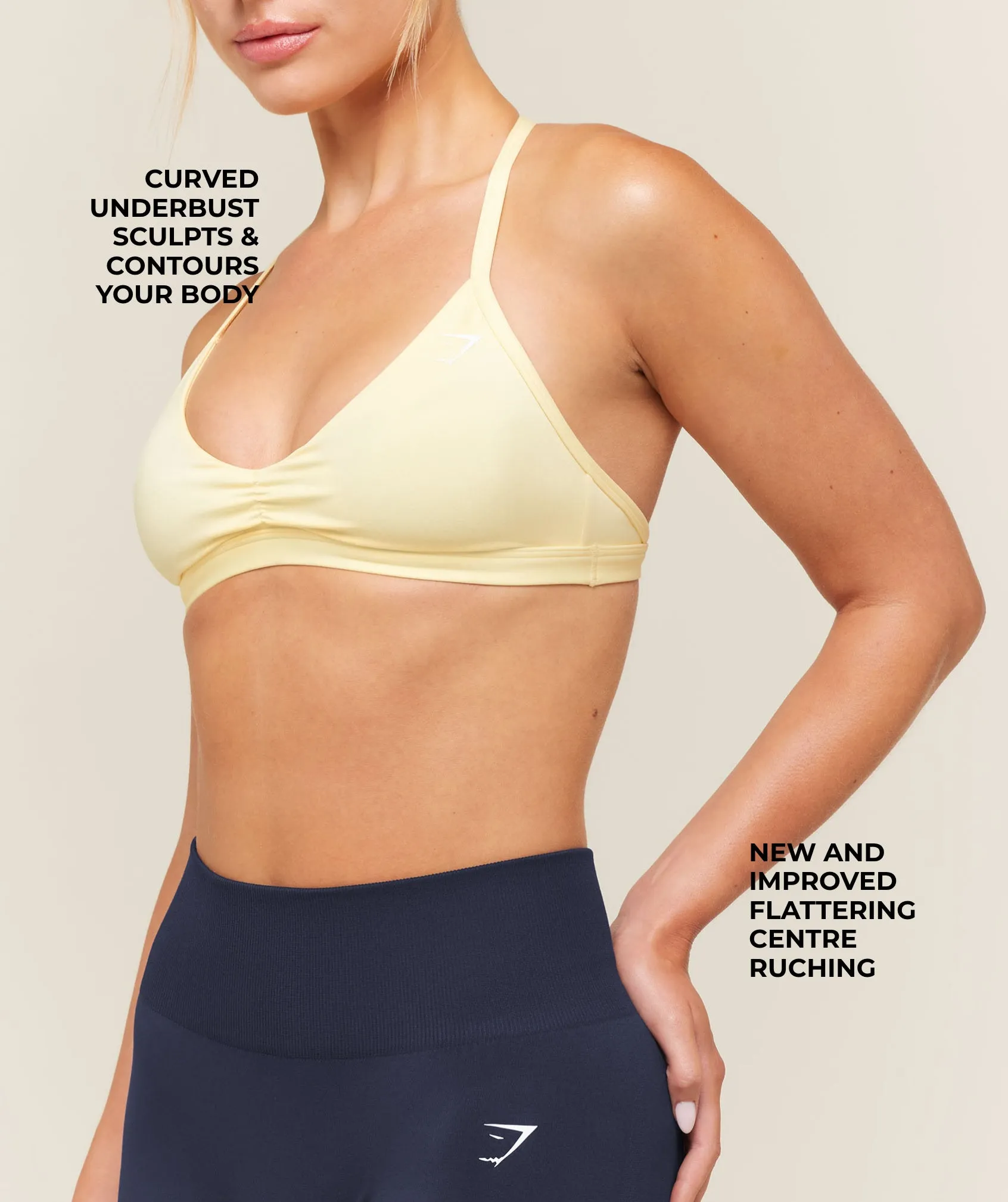 Gymshark Minimal Sports Bra 2.0 - Butter Yellow sold by Gymshark product image thumbnail 4