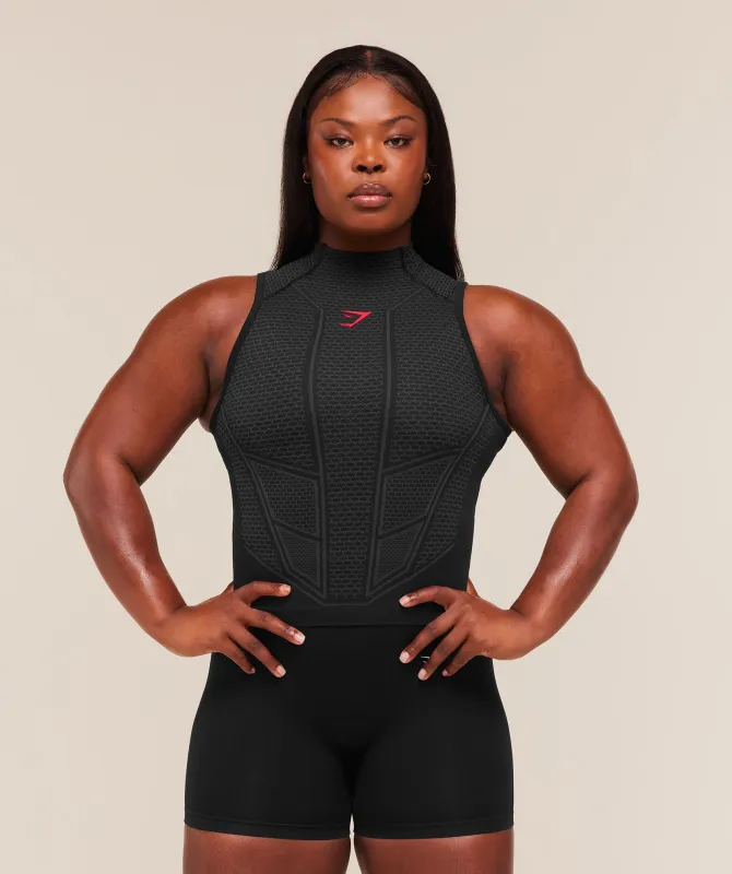Gymshark Onyx V1 Tank - Black/Onyx Grey/Carmine Red made by Gymshark