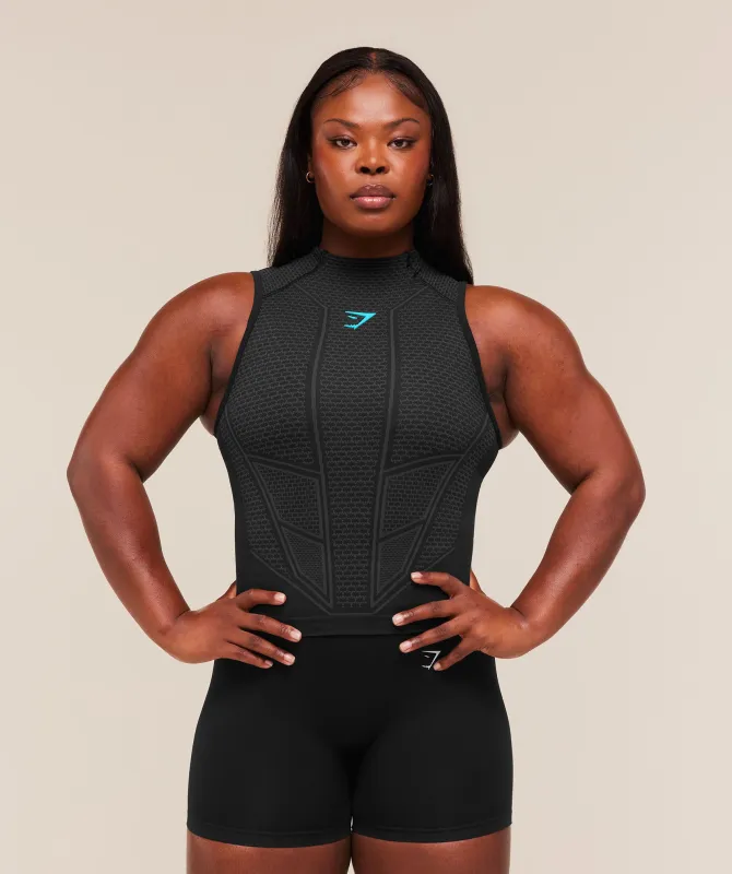 Gymshark Onyx V1 Tank - Black/Onyx Grey/Brand Blue made by Gymshark