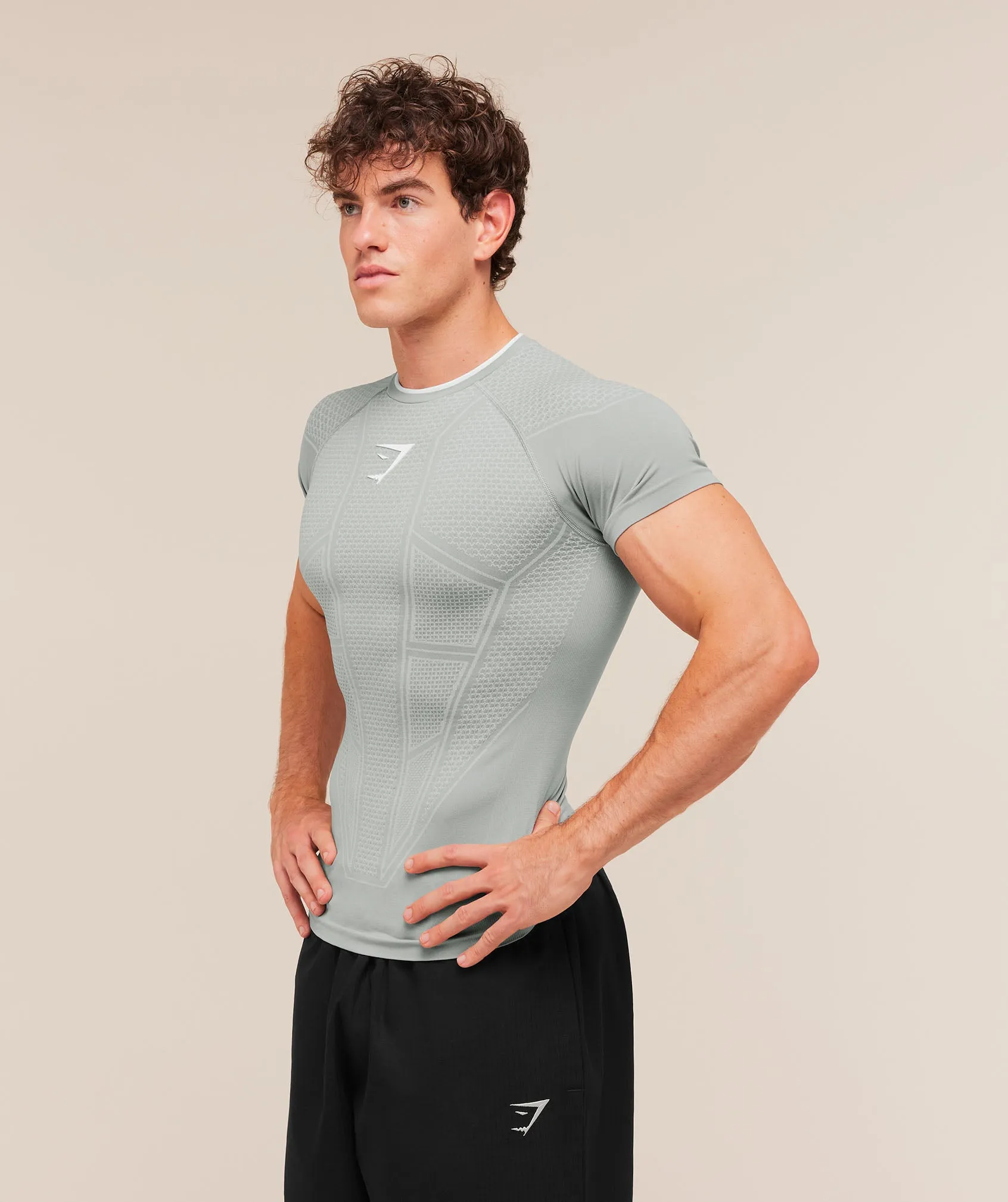 Gymshark Onyx V1 T-Shirt - Smokey Grey/Light Grey/White sold by Gymshark product image thumbnail 4