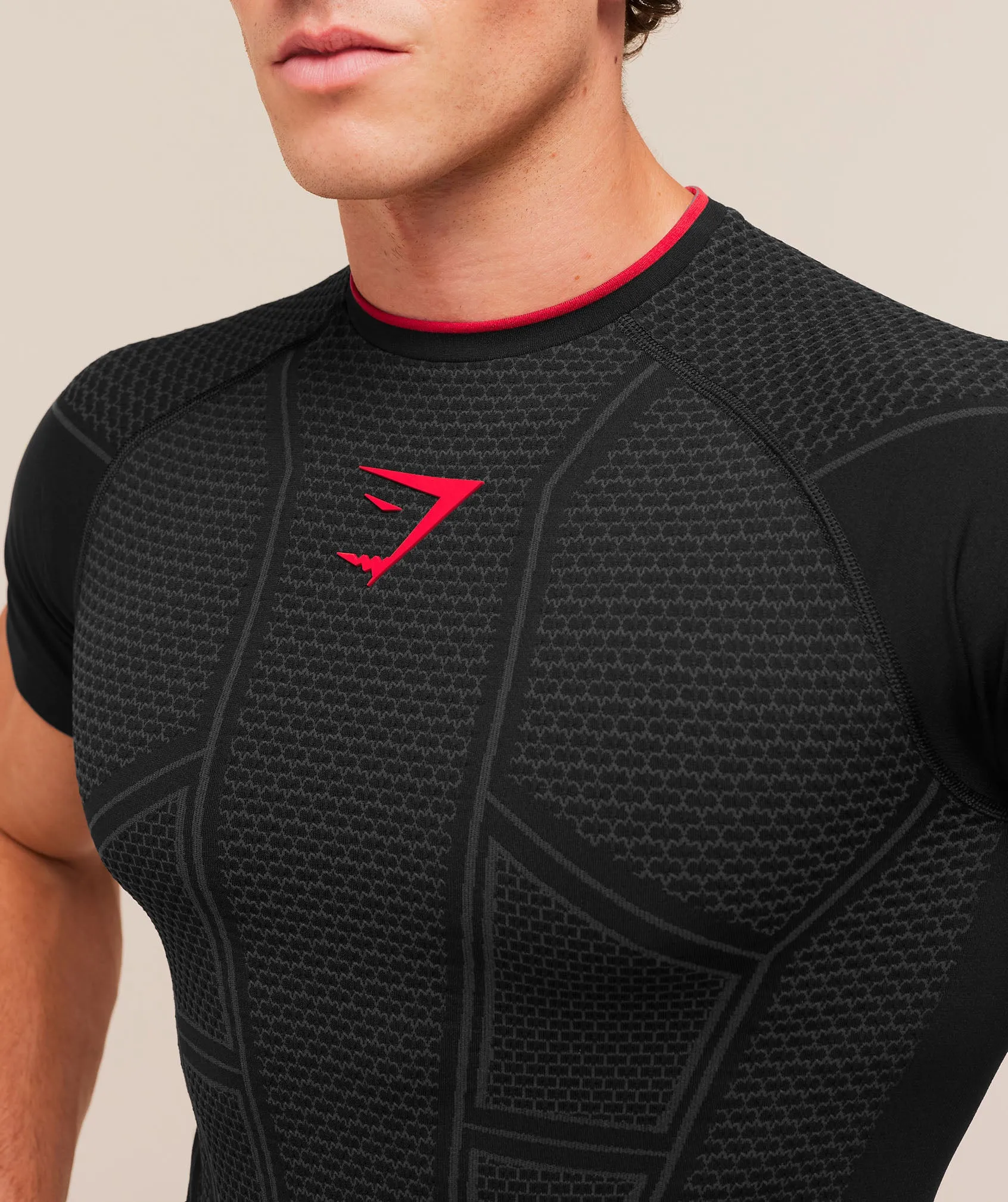 Gymshark Onyx V1 T-Shirt - Black/Onyx Grey/Carmine Red sold by Gymshark product image thumbnail 4
