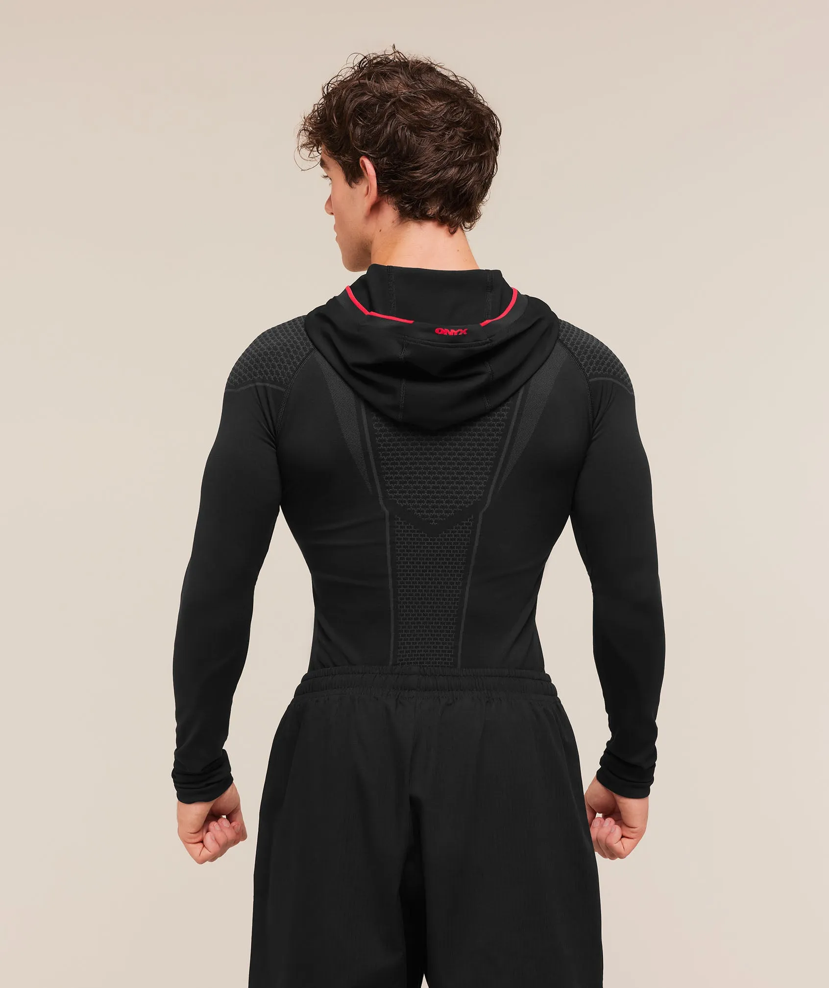 Gymshark Onyx V1 Hoodie - Black/Onyx Grey/Carmine Red sold by Gymshark product image thumbnail 2