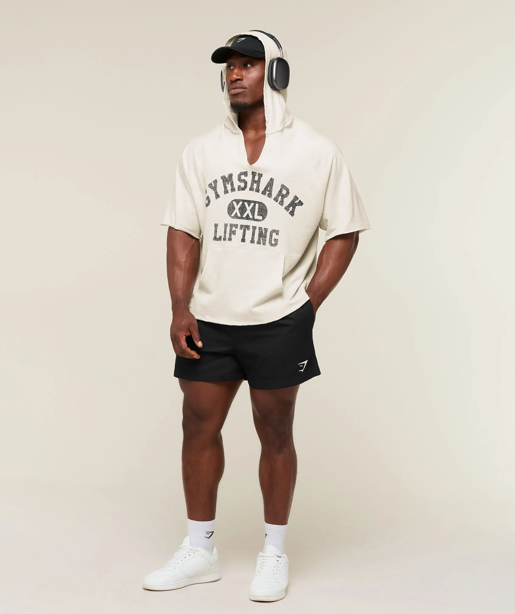 Gymshark Summer Pump Cover Short Sleeve Hoodie - Tinted White sold by Gymshark product image thumbnail 4