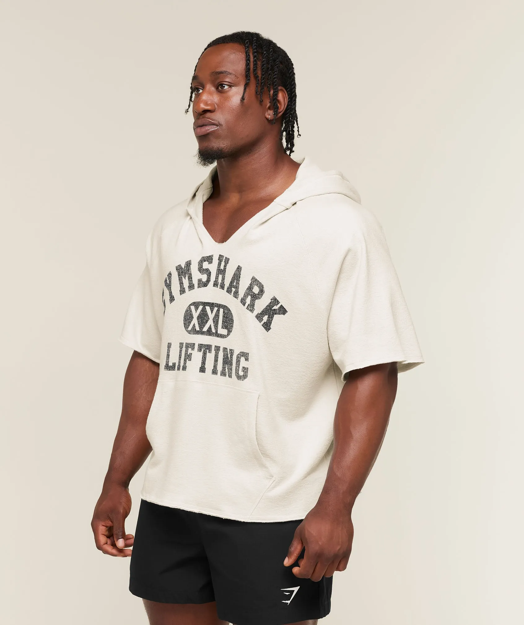 Gymshark Summer Pump Cover Short Sleeve Hoodie - Tinted White sold by Gymshark product image thumbnail 3