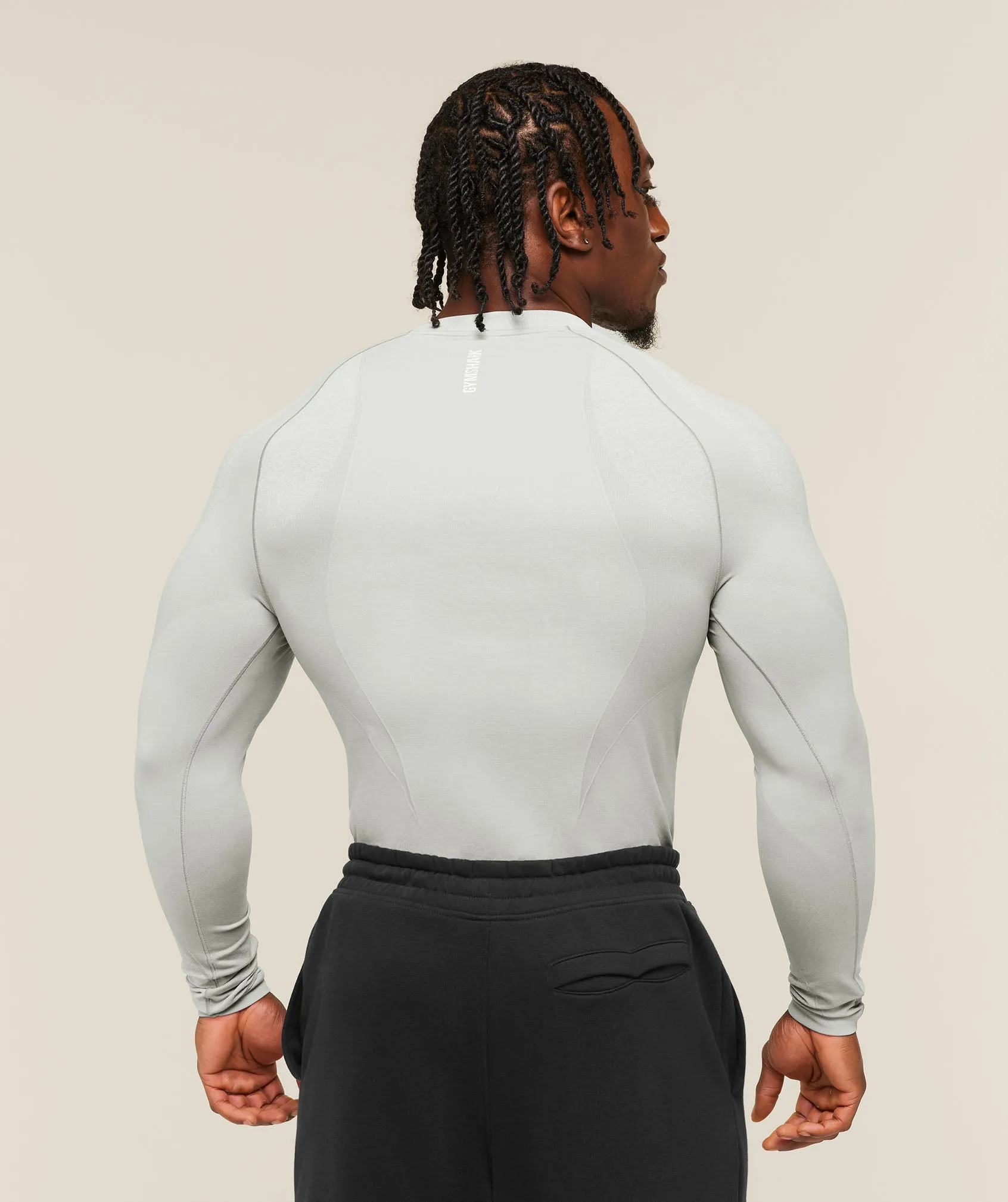 Gymshark Shadow Seamless Long Sleeve T-Shirt - Light Grey sold by Gymshark product image thumbnail 2