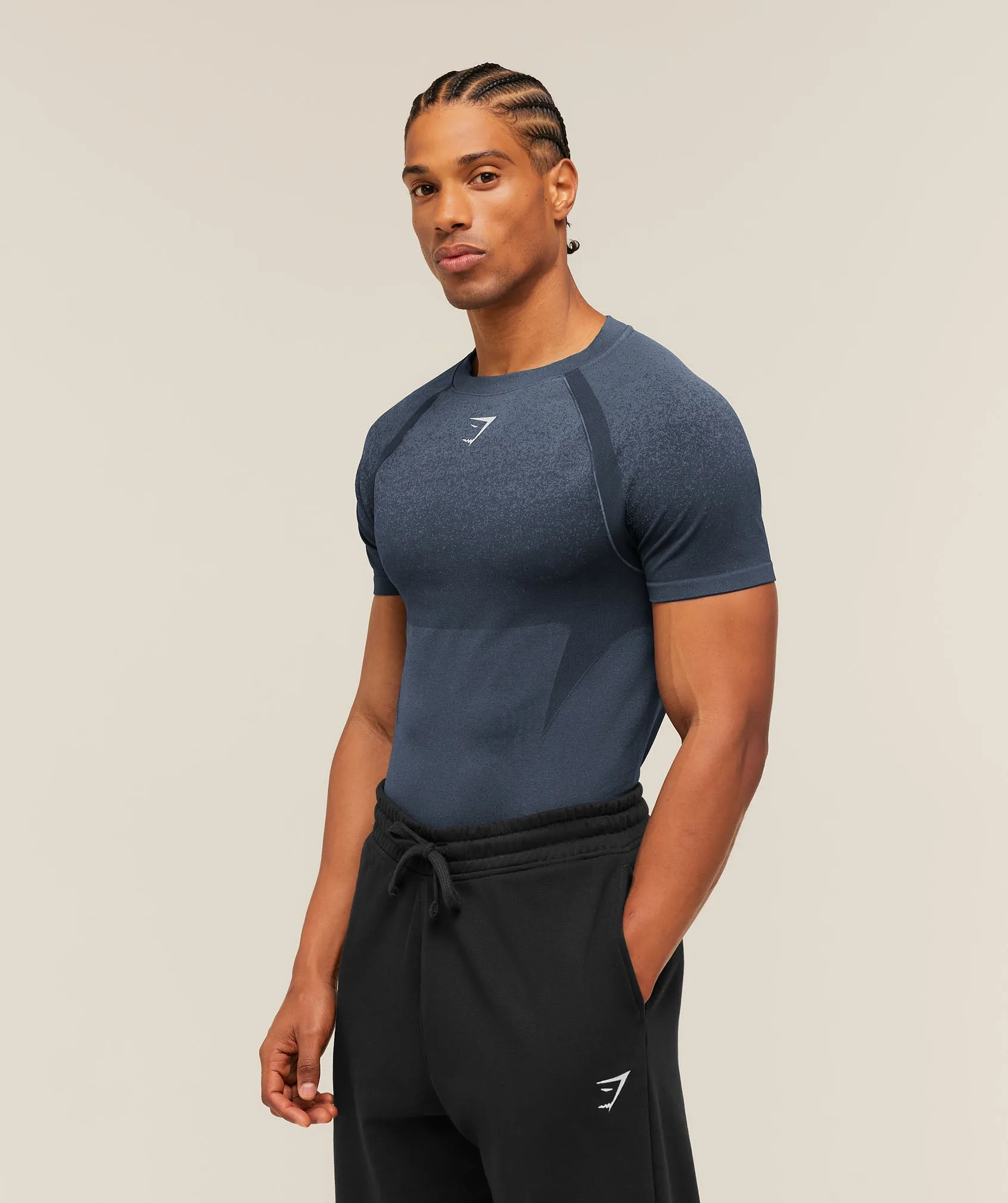 Gymshark Shadow Seamless T Shirt - Heavy Blue sold by Gymshark product image thumbnail 3