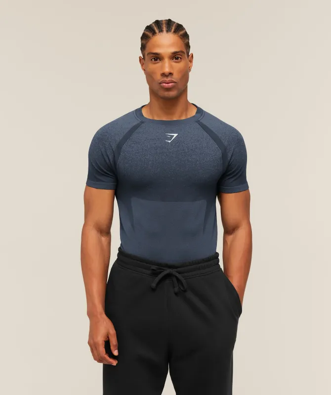 Gymshark Shadow Seamless T Shirt - Heavy Blue made by Gymshark
