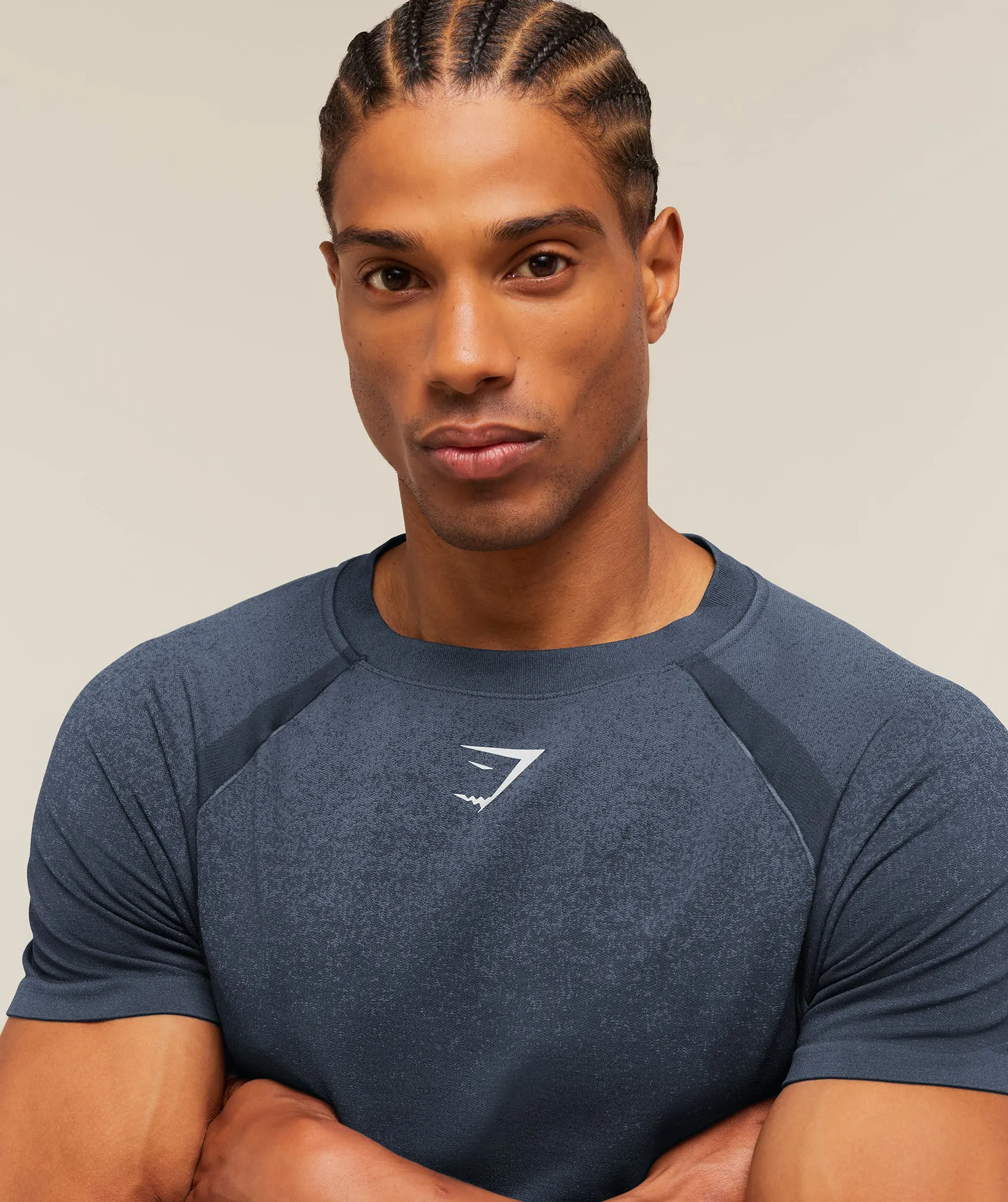 Gymshark Shadow Seamless T Shirt - Heavy Blue sold by Gymshark product image thumbnail 4
