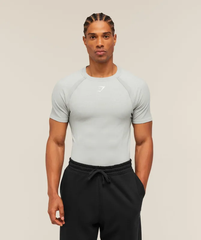 Gymshark Shadow Seamless T Shirt - Light Grey made by Gymshark