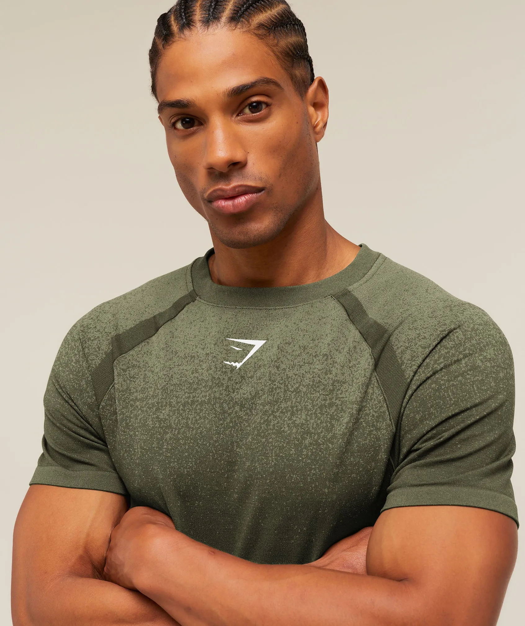 Gymshark Shadow Seamless T Shirt - Core Olive sold by Gymshark product image thumbnail 4