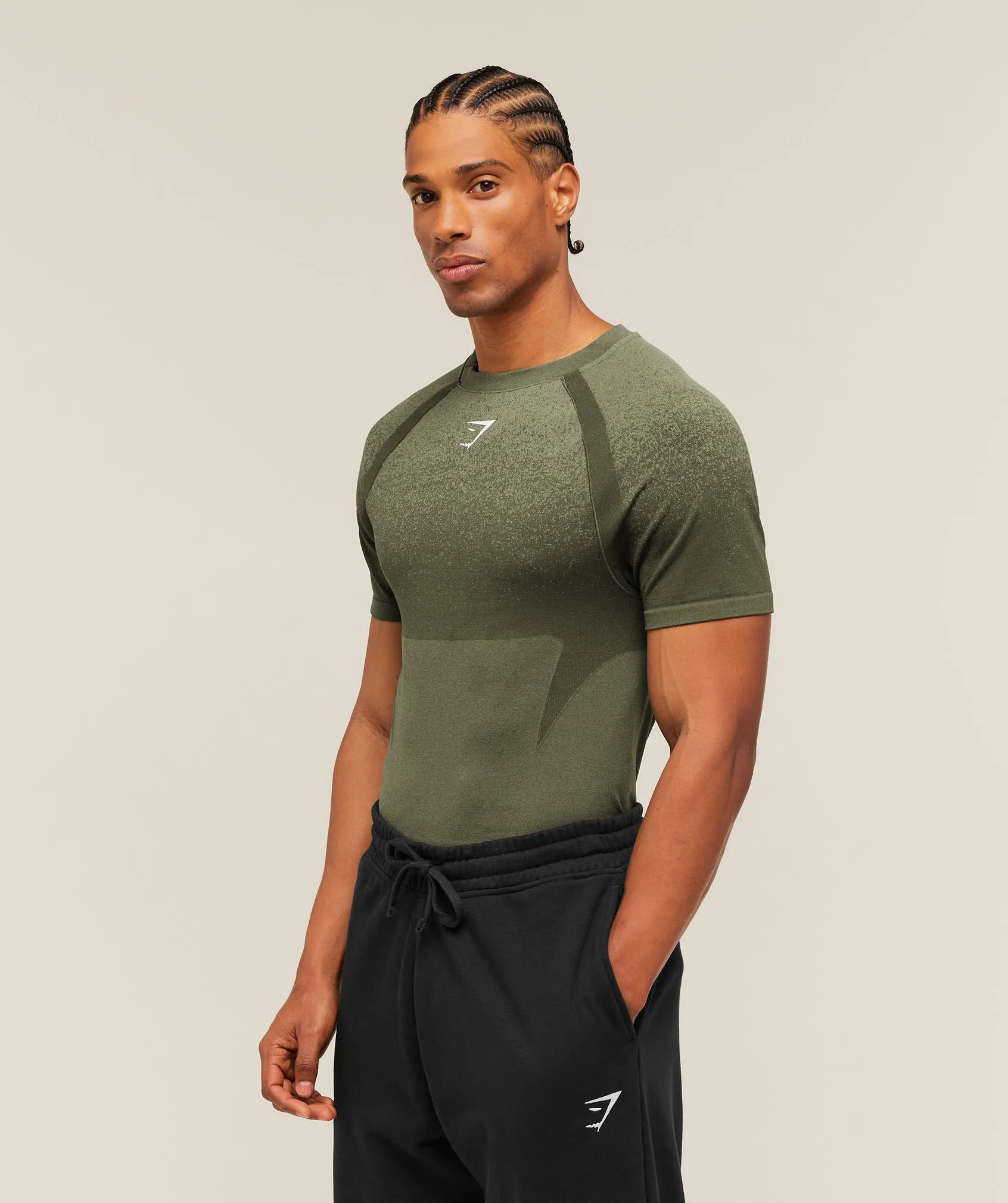 Gymshark Shadow Seamless T Shirt - Core Olive sold by Gymshark product image thumbnail 3
