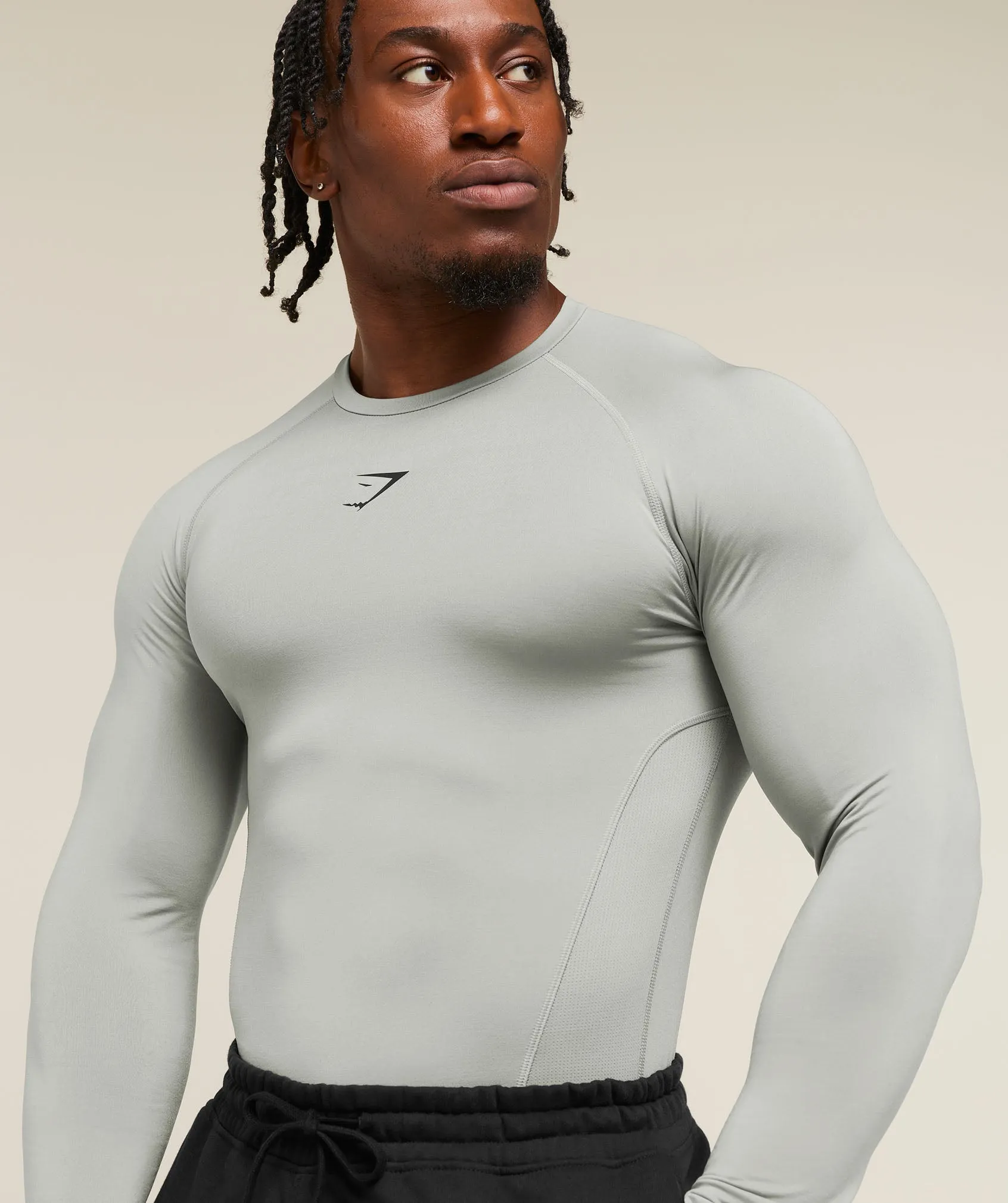 Gymshark Element Baselayer Long Sleeve T-Shirt - Smokey Grey sold by Gymshark product image thumbnail 4