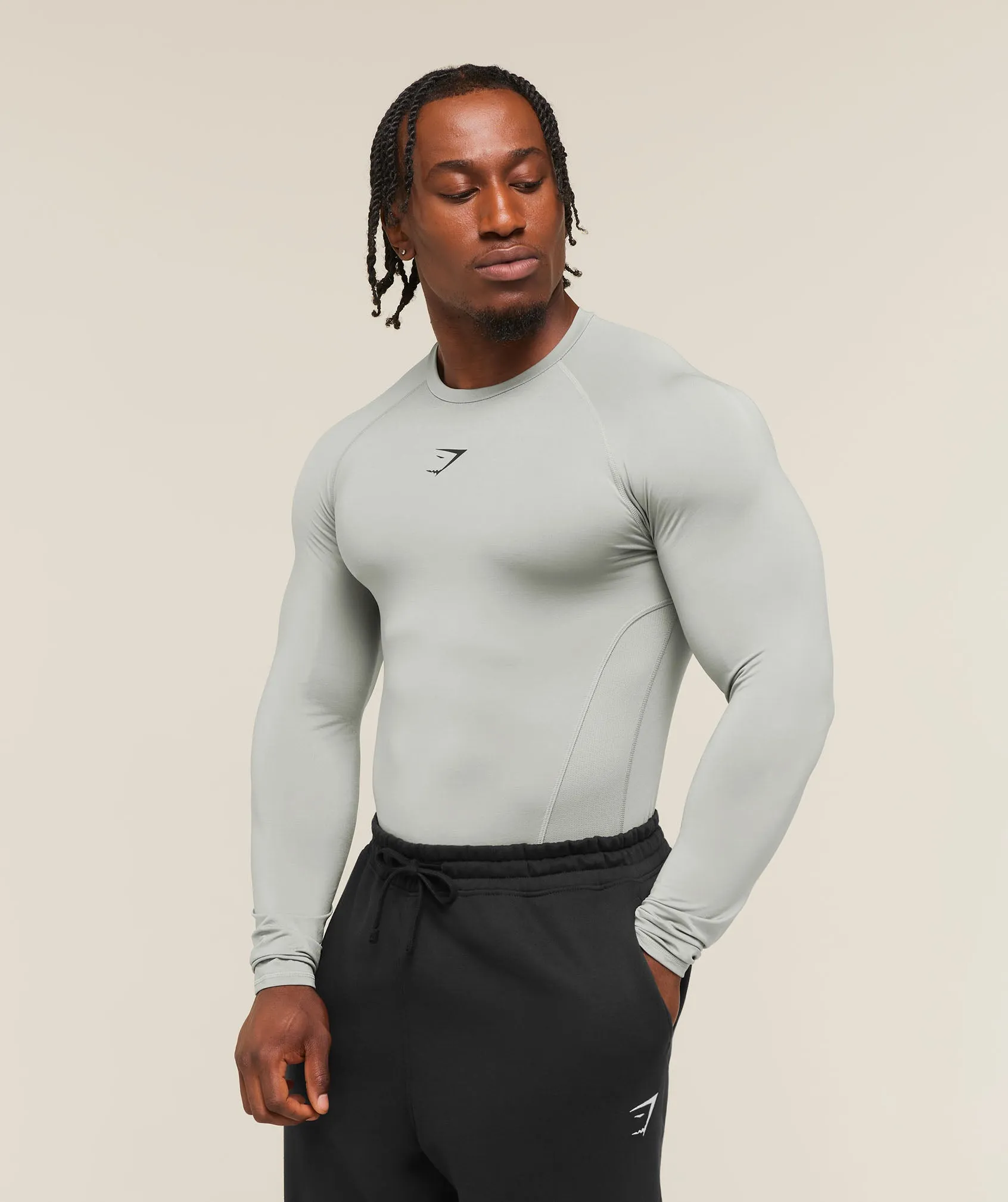 Gymshark Element Baselayer Long Sleeve T-Shirt - Smokey Grey sold by Gymshark product image thumbnail 3