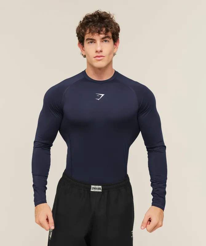 Gymshark Element Baselayer Long Sleeve T-Shirt - Heavy Blue made by Gymshark