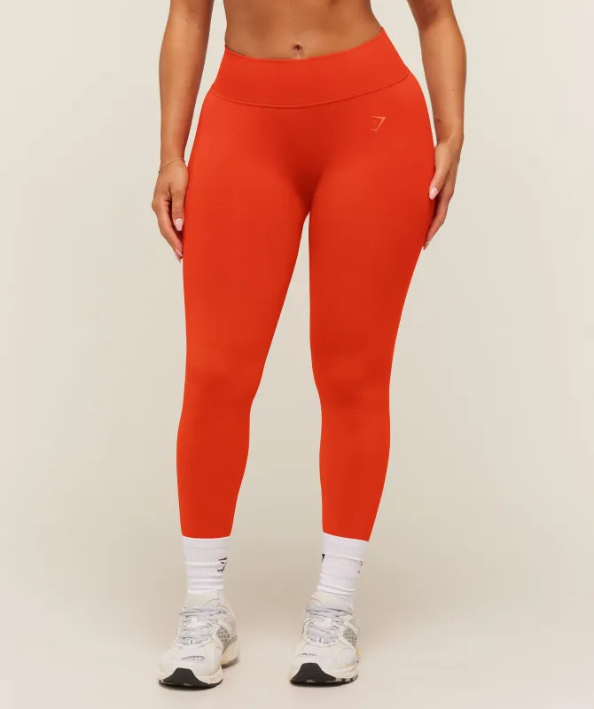 Gymshark Lift Seamless 2.0 Mid-Rise Leggings - Bold Orange made by Gymshark