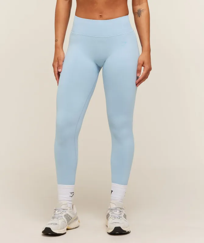 Gymshark Lift Seamless 2.0 Mid-Rise Leggings - Chilled Blue made by Gymshark