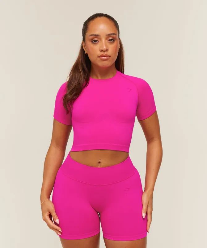 Gymshark Lift Seamless Short Sleeve Top - Super-Set Pink made by Gymshark
