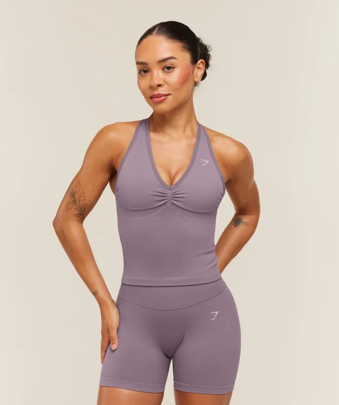 Gymshark Lift Seamless Tank with Shelf - Dusk Purple made by Gymshark