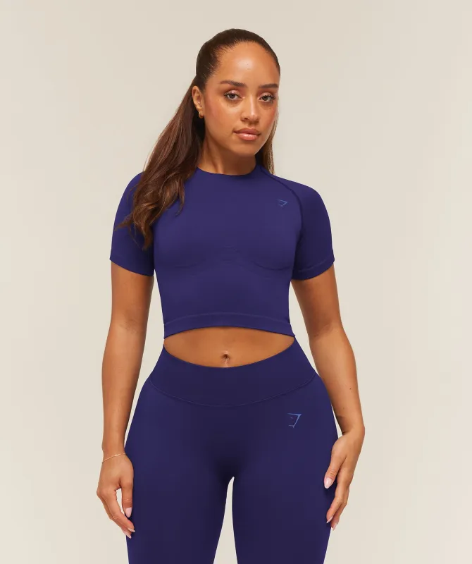 Gymshark Lift Seamless Short Sleeve Top - Indigo Purple made by Gymshark