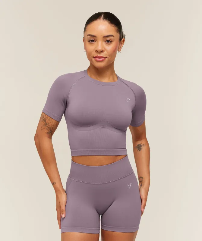 Gymshark Lift Seamless Short Sleeve Top - Dusk Purple made by Gymshark