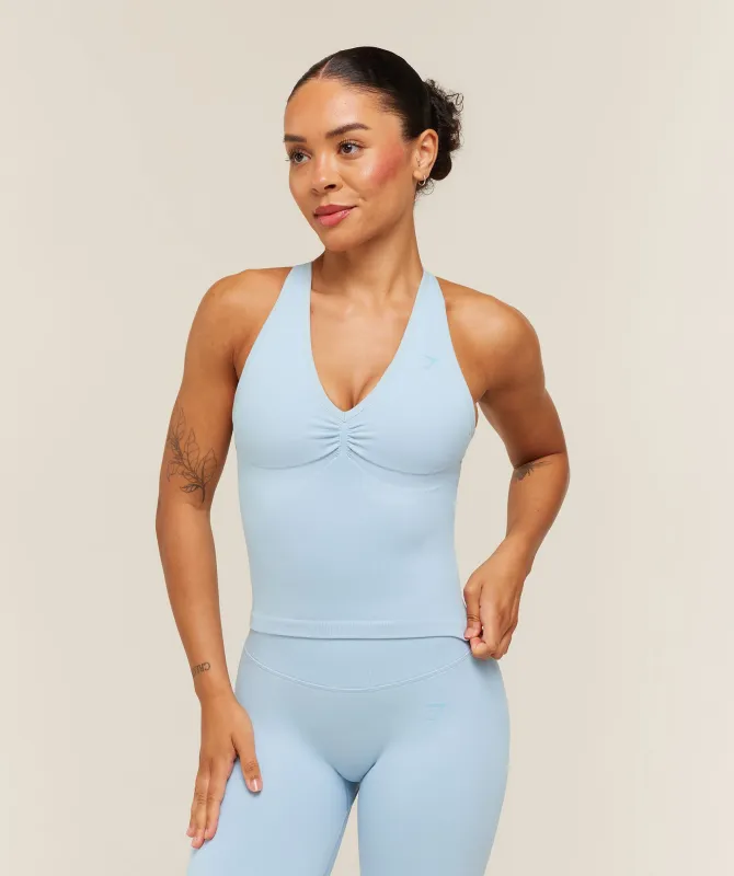 Gymshark Lift Seamless Tank with Shelf - Chilled Blue made by Gymshark