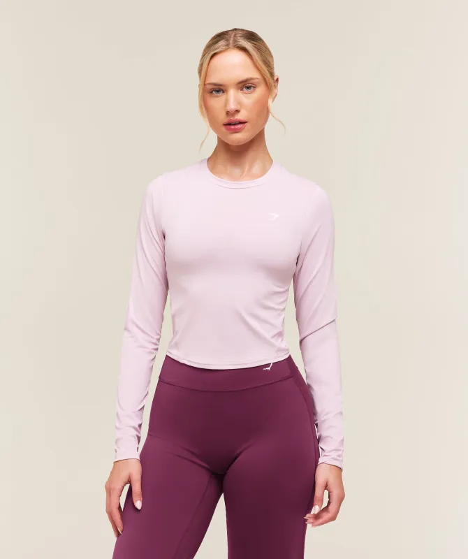 Gymshark Training Midi Long Sleeve Top - Haze Pink made by Gymshark