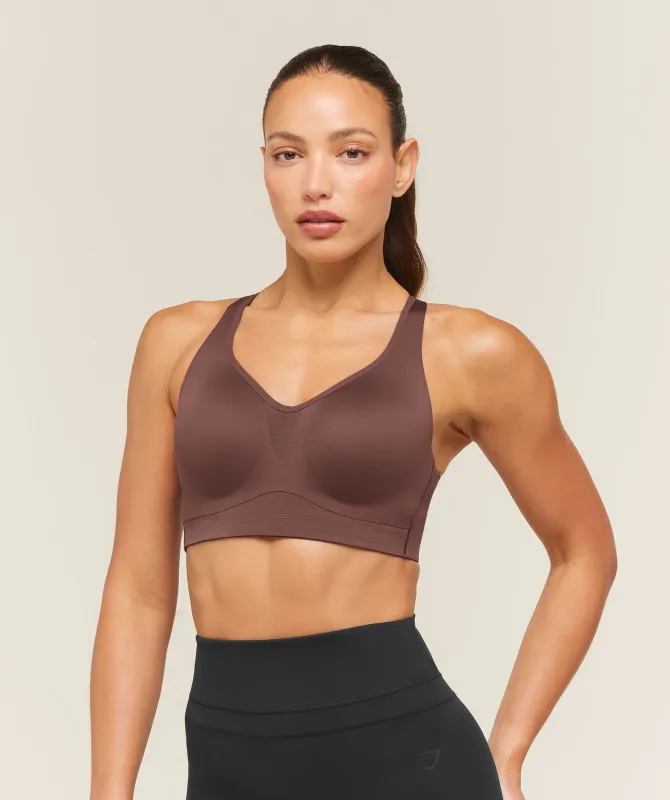 Gymshark High Support V-Neck Sports Bra - Espresso Brown made by Gymshark