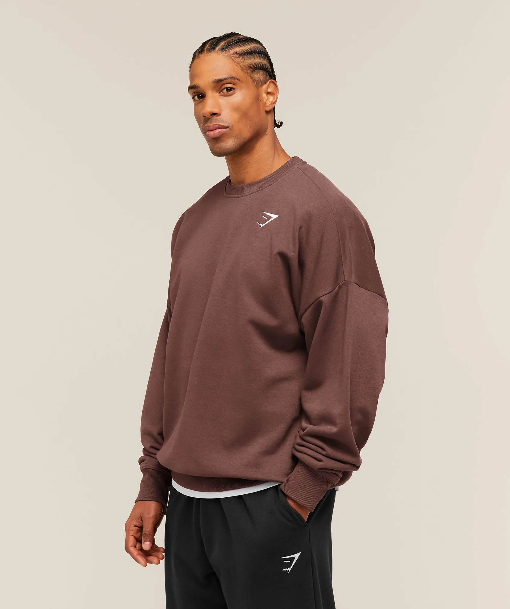 Gymshark Oversized Crest Crew - Espresso Brown sold by Gymshark product image thumbnail 3