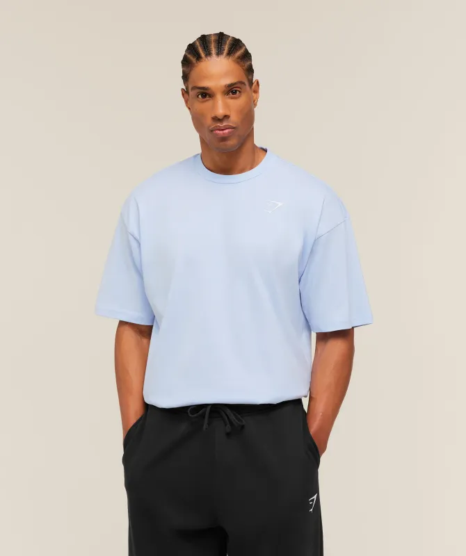 Gymshark Crest Oversized T-Shirt - Tranquil Blue made by Gymshark