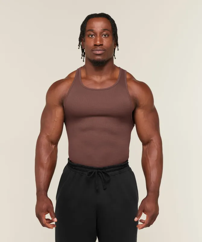 Gymshark Ribbed Tank 1PK - Espresso Brown made by Gymshark