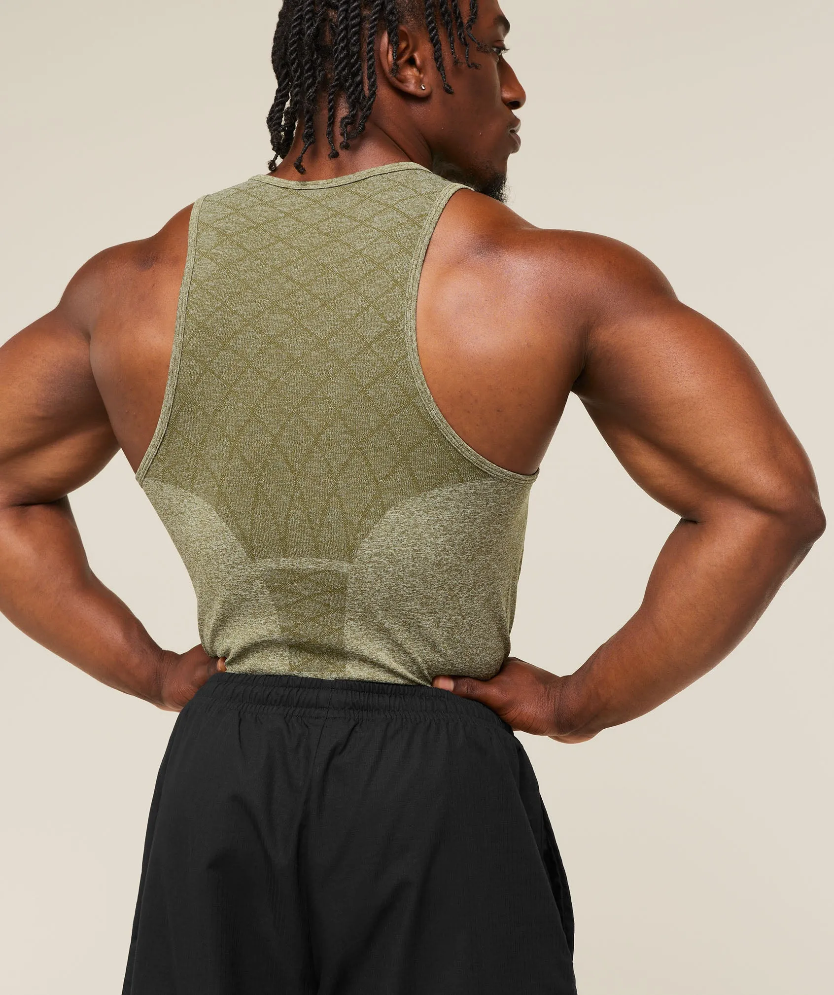 Gymshark Devant Seamless Tank - Canvas Green sold by Gymshark product image thumbnail 5