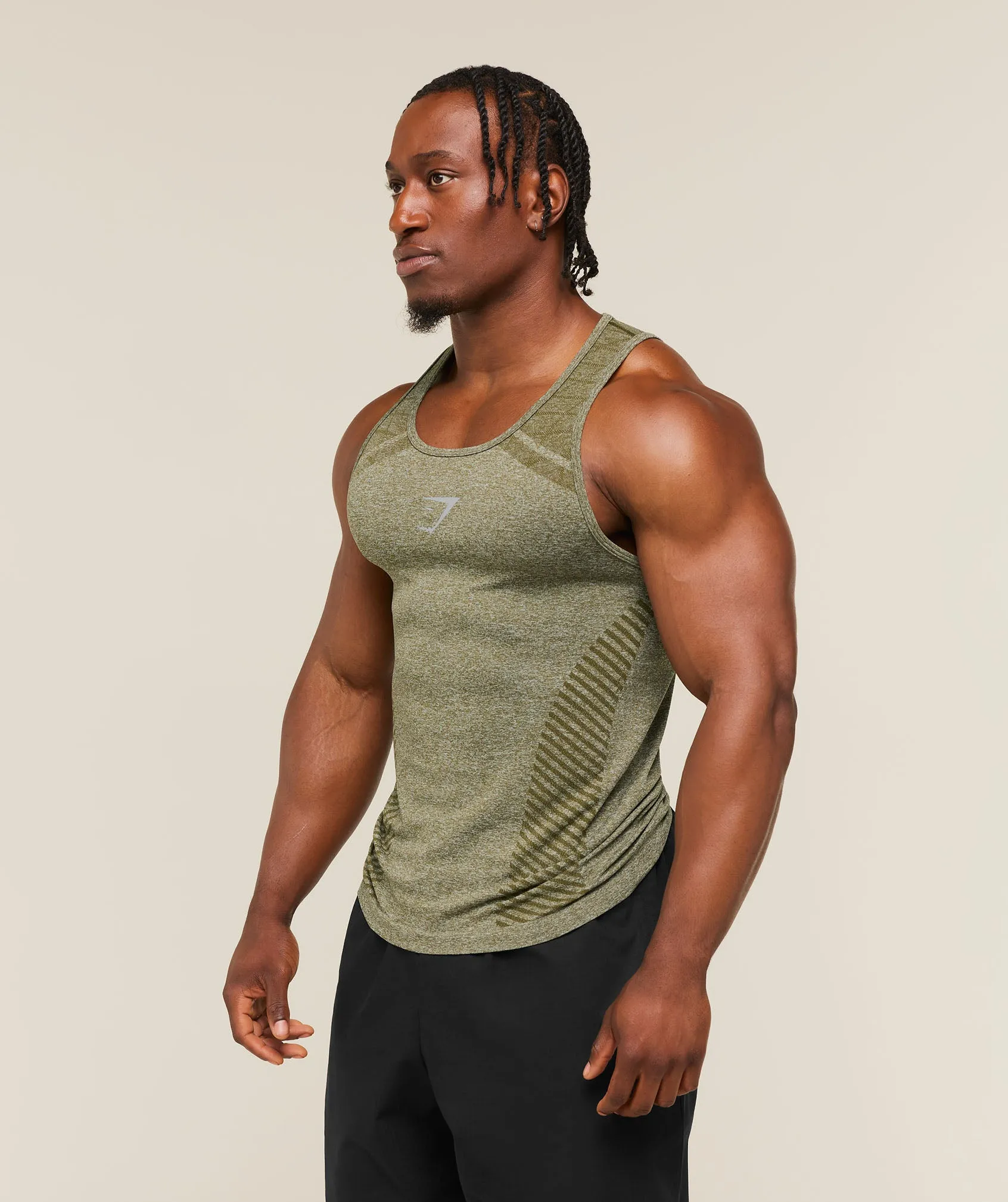 Gymshark Devant Seamless Tank - Canvas Green sold by Gymshark product image thumbnail 3
